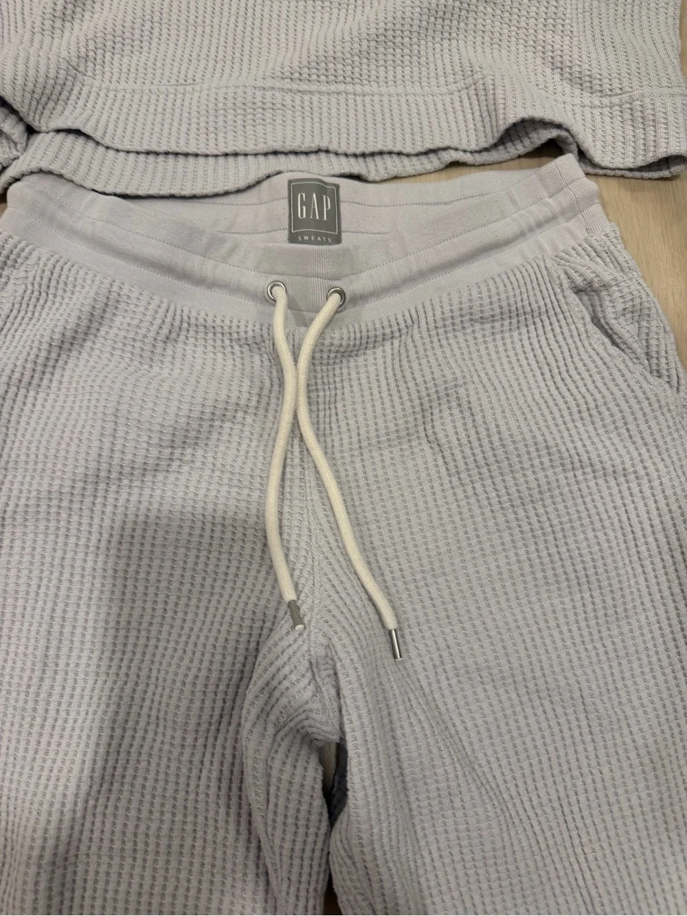 GAP Lavender Waffle Knit Hoodie & Joggers Set